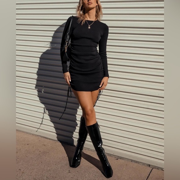 Lioness Dresses & Skirts - Lioness Military Minds Long Sleeve Black Mini Dress - Medium